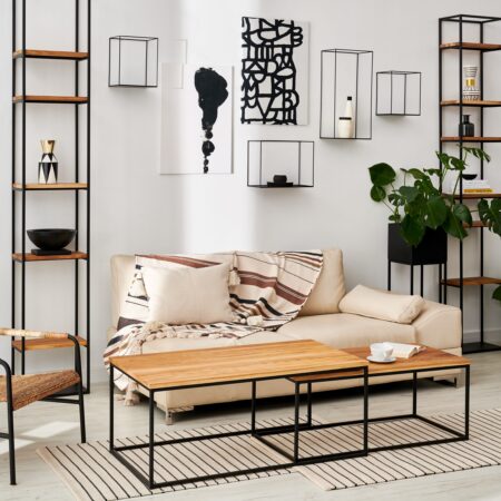 Komplet dębowych stolików kawowych HELSINKI