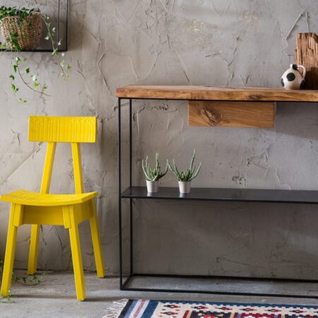 Konsola dębowa OSLO Z PÓŁKĄ