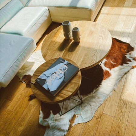 Komplet dębowych stolików kawowych STOCKHOLM ROUND