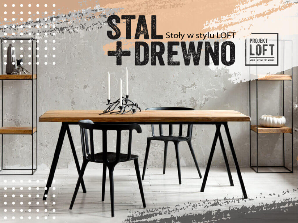 Meble drewniane loftowe z litego dębu